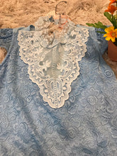 Blue & White Lace Blouse