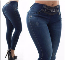 Dark Jeans Cigarette Cropped Pant With Laterals Buttons Pit Bull