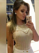 Embordered Beige Blouse