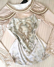 Embroidery, Print & Lace Long Sleeve Blouse