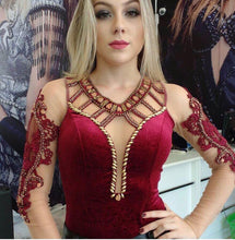 Red Embroidery Long Blouse