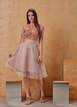 Two Pieces Set Rose Skirt & Embroidery Blouse