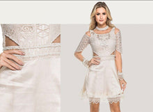 White Embroidery & Lace Short Dress